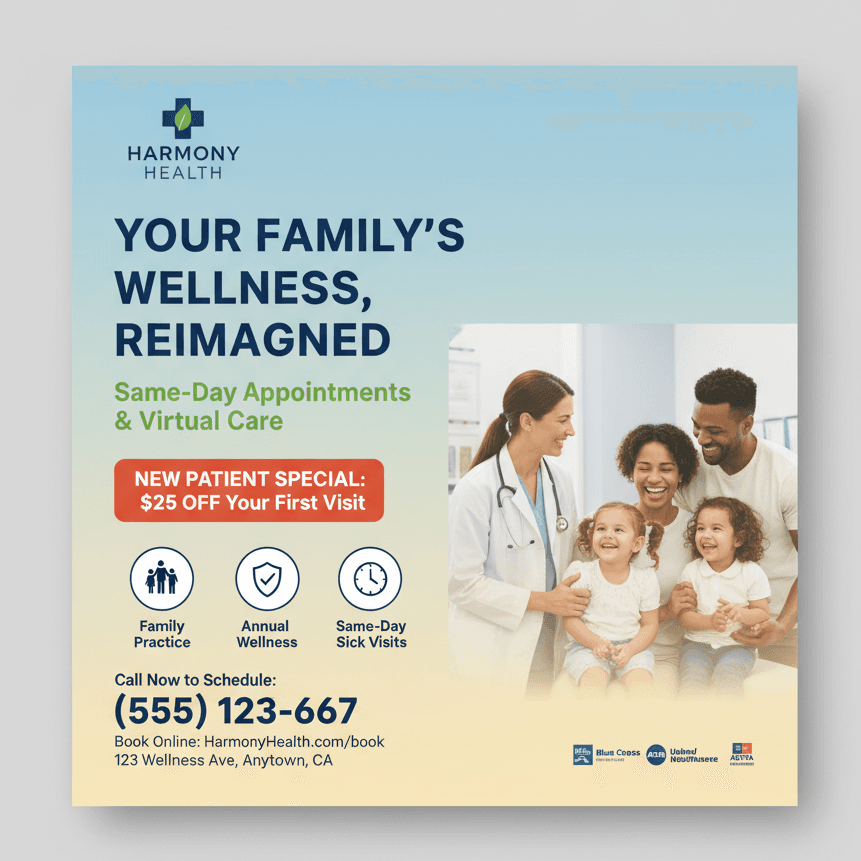 Harmony Health - Family Wellness Flyer